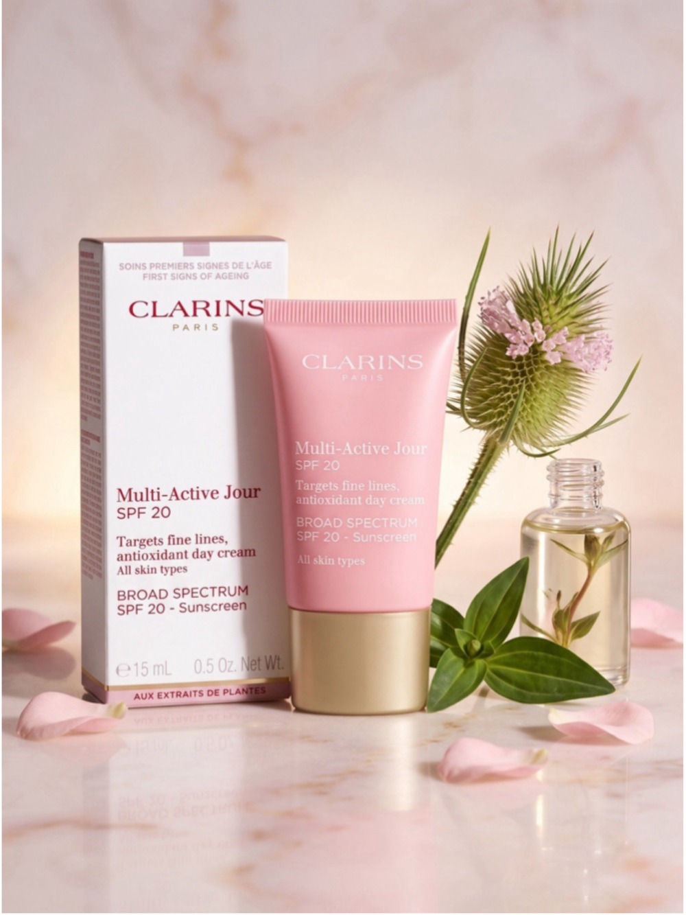 Clarins Multi Active Jour SPF20 Antioxidant Day Cream Travel Size 0.5 oz NIB